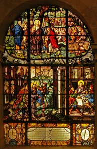 Window in the Charnier Depicting the Feeding of the 5000 and the Meeting and Supper at Emmaus
