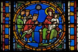 Window s2-C depicting the Adoration of the Magi by French School