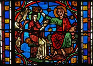 Window s2-C depicting the Coronation of the Virgin (modern) by French School