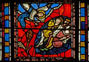 Window s2-C depicting the Magi are warned in a dream by French School