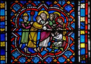 Window s2-L depicting the Betrayal by Judas
