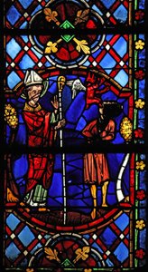 Window depicting St Martin exorcises a devil by French School