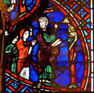 Window depicting Moses and the brazen serpent by French School