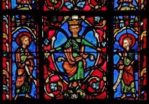 King and Two Prophets on the Tree of Jesse (Window W0)