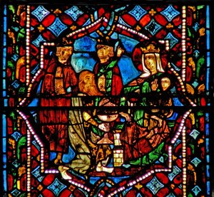 Window 0 depicting the Adoration of the Magi