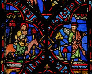 Flight into Egypt (Window W0) by French School