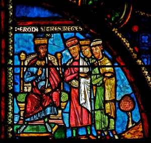 Window w0 depicting the Magi with Herod by French School