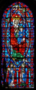 Window depicting the Virgin and Child; the Annunciation