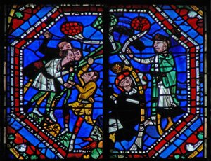 Window w104a depicting St Martin and the miracle of the pine tree by French School