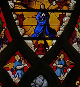 Window depicting the Assumption of the Virgin Mary by French School