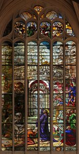 Window depicting the resurrection of Lazarus by French School
