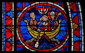 Window depicting the Transfer of the relics of St Martin by French School