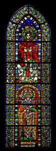 Window w109 depicting the Virgin Mary and St Martin