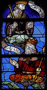 Window depicting King Hezekiah and King Iotam and Ezechias on the Tree of Jesse by French School