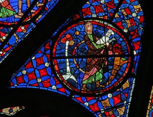 Window w115 depicting Abel brings a lamb to sacrifice by French School