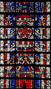 Window w118 depicting the cathedral of Reims