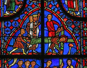 Window w11 depicting St Andrew is detached from the cross