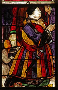 Window w11 depicting a donor figure and his family