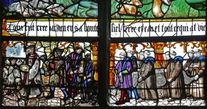 Window w120 depicting Members of the Confrérie de Charité