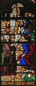 Window depicting a scene from the Life of the Virgin Mary: the Presentation in the Temple