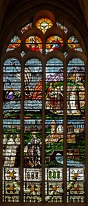 Window depicting the Trinity; Louis IX and the Carmelites by French School