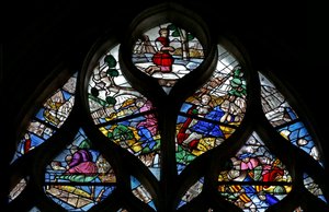 Window w124 depicting Scenes from the Flood and Noah