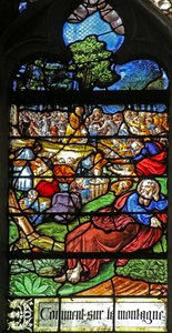 Window depicting a detail from the Miracle of the Feeding of the 5000 by French School