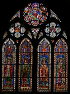 Holy Roman Emperors: Otto I, II, III, Conrad and a Son by French School