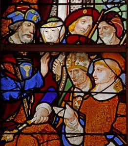 Window depicting a scene from the life of St Vincent: the saint before the Emperor Dacien by French School