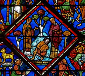 Good Samaritan Window: The Pilgrim is Ignored by a Priest and a Levi by French School