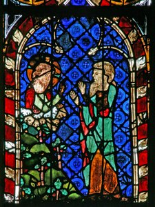 Window w17 depicting God instructs Noah to build the Ark by French School