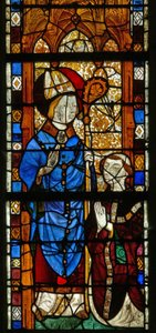Window w17 depicting St Nicholas and the donor Oudin de Troyes