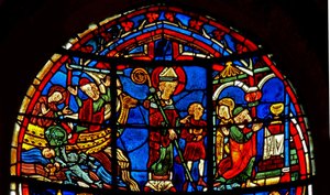 Window w19 depicting St Nicholas saves a child by French School