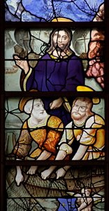 Window depicting St Peter and miraculous draft of fish by French School