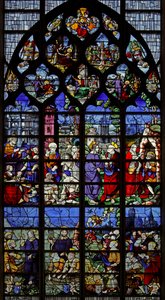 Window depicting scenes from the life of St Peter by French School