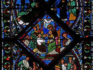 Window w1 depicting the Adoration of the Magi