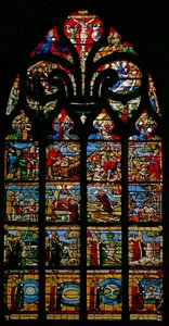 Window depicting the Creation, Genesis, and the Redemption by French School