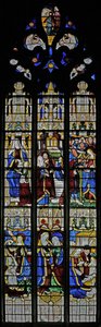 Window depicting the Life of the Virgin Mary by French School