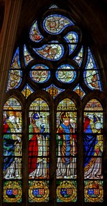 Window depicting St Marceau(?), St Remi, St Martin and St Denis by French School