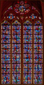 Window depicting Adam and Eve, Cain and Abel by French School