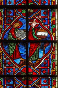 Window depicting God creates the world