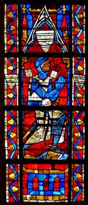Window depicting a donor - knight by French School