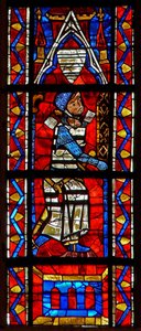 Window depicting a donor - knight by French School