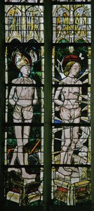 Window depicting St Blaise and St Sebastian by French School