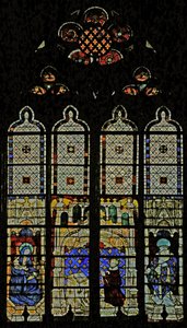 Window depicting the Royal window with the Virgin Mary, Charles VI and St Denis by French School