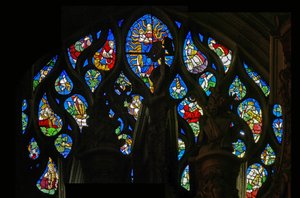 Window depicting a Tree of Jesse with the Virgin and Child at the summit by French School