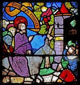 Window depicting the Entry to Jerusalem by French School