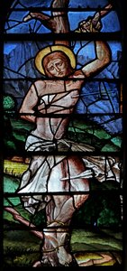 Window depicting St Sebastian by French School