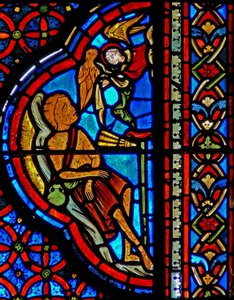Window w23 depicting the Parable of Dives and Lazarus: the death of Lazarus by French School