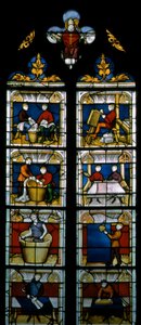 Window w25 depicting the Drapers window by French School